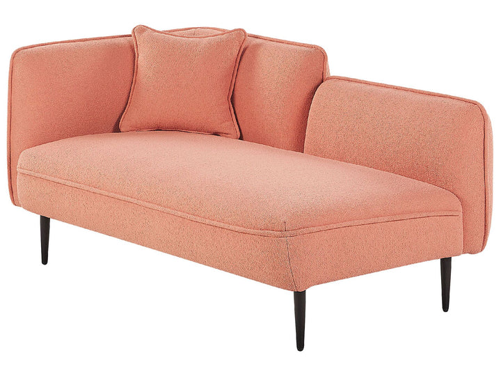 Chevannes Left Hand Boucle Chaise Lounge Peach Pink