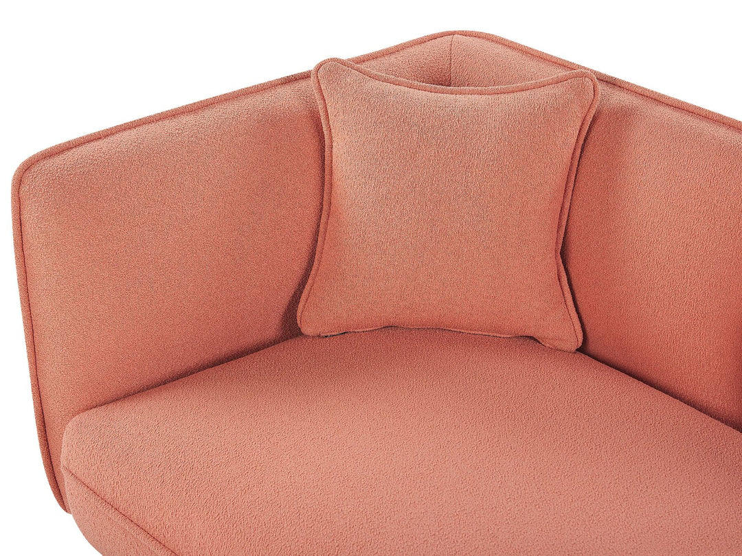 Chevannes Left Hand Boucle Chaise Lounge Peach Pink