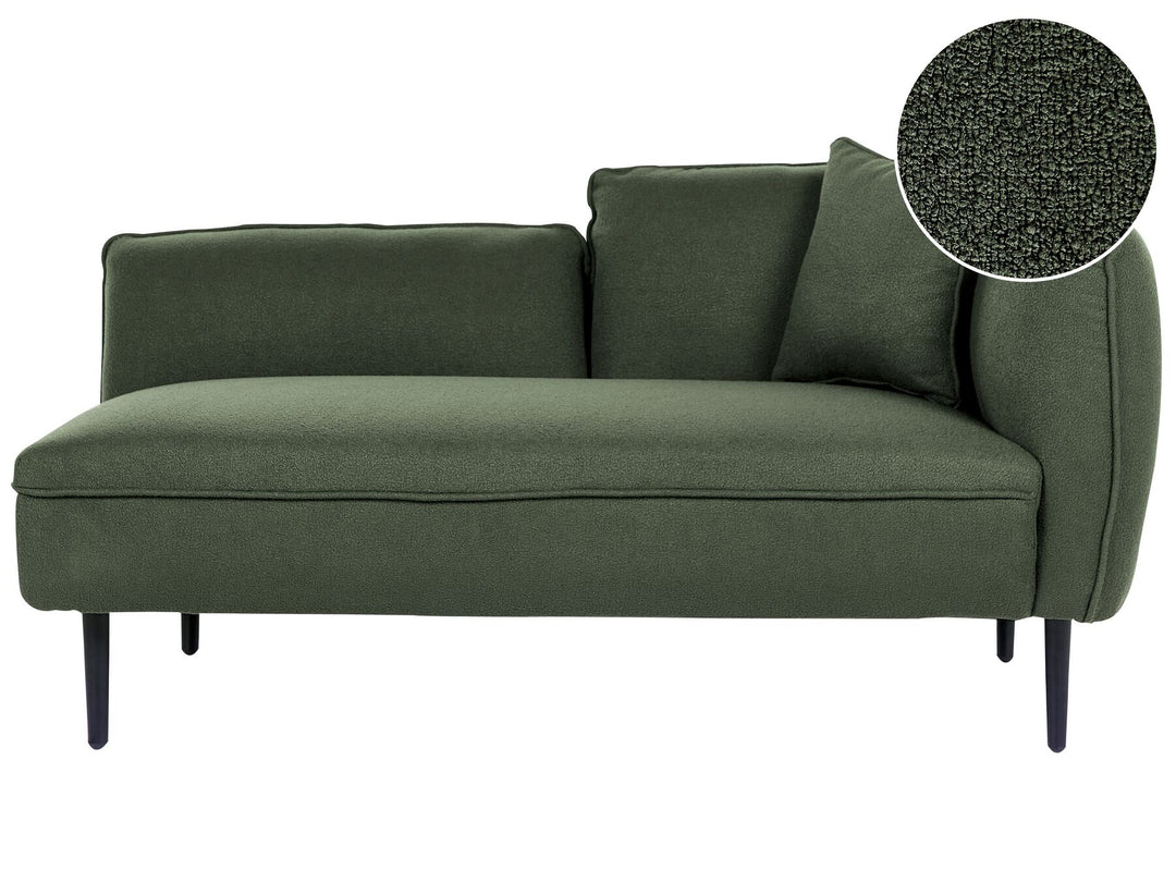 Chevannes Right Hand Boucle Chaise Lounge Dark Green