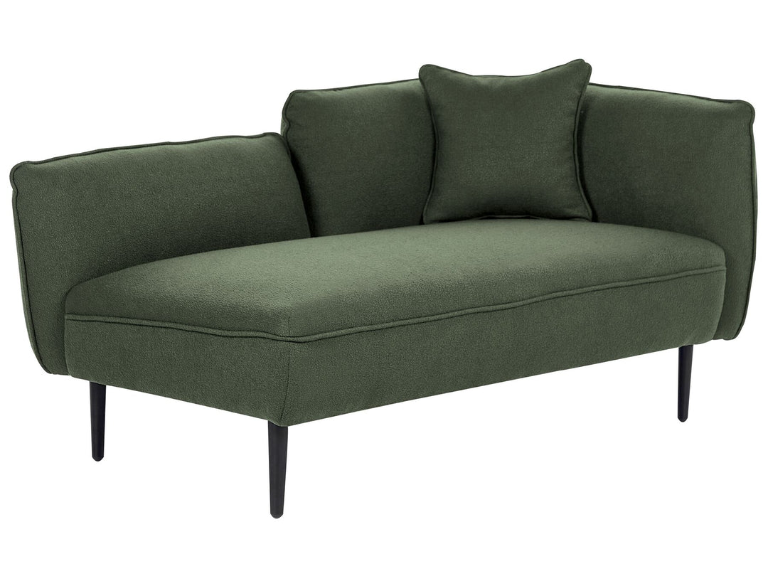 Chevannes Right Hand Boucle Chaise Lounge Dark Green