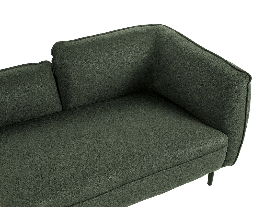 Chevannes Right Hand Boucle Chaise Lounge Dark Green