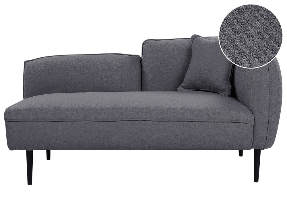 Chevannes Right Hand Boucle Chaise Lounge Dark Grey