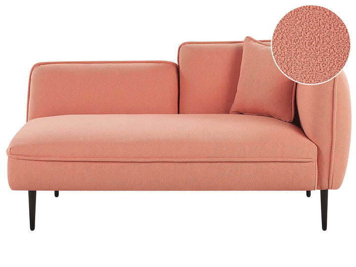 Chevannes Right Hand Boucle Chaise Lounge Peach Pink