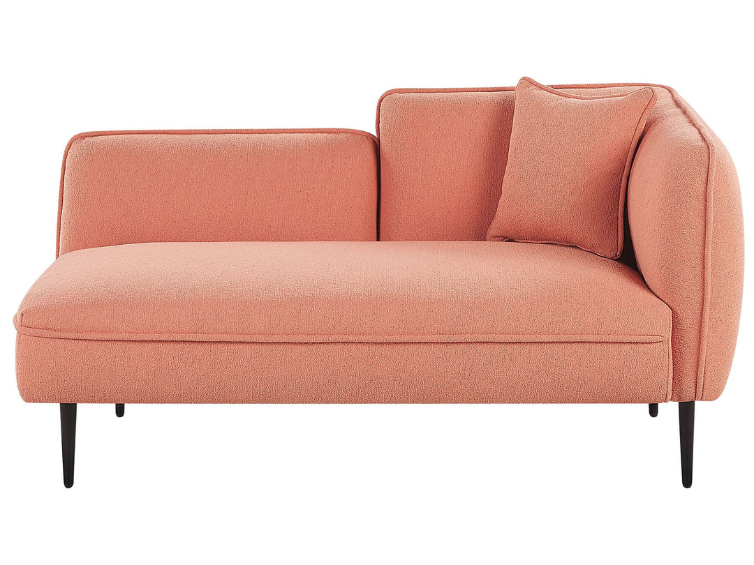 Chevannes Right Hand Boucle Chaise Lounge Peach Pink