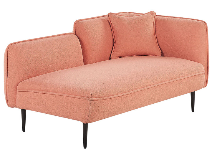 Chevannes Right Hand Boucle Chaise Lounge Peach Pink