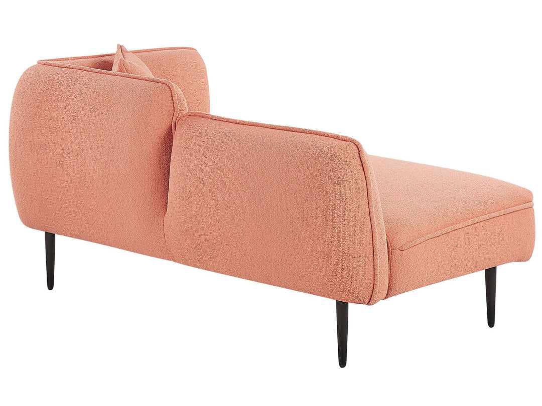 Chevannes Right Hand Boucle Chaise Lounge Peach Pink