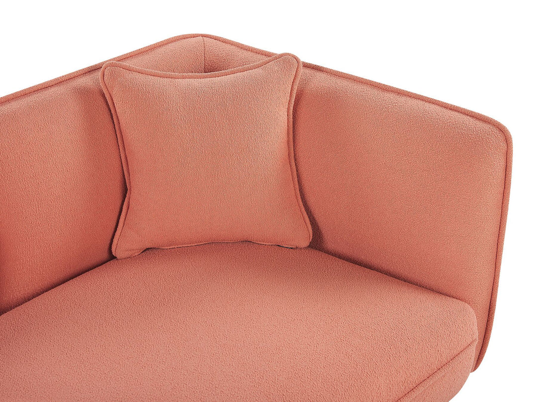 Chevannes Right Hand Boucle Chaise Lounge Peach Pink