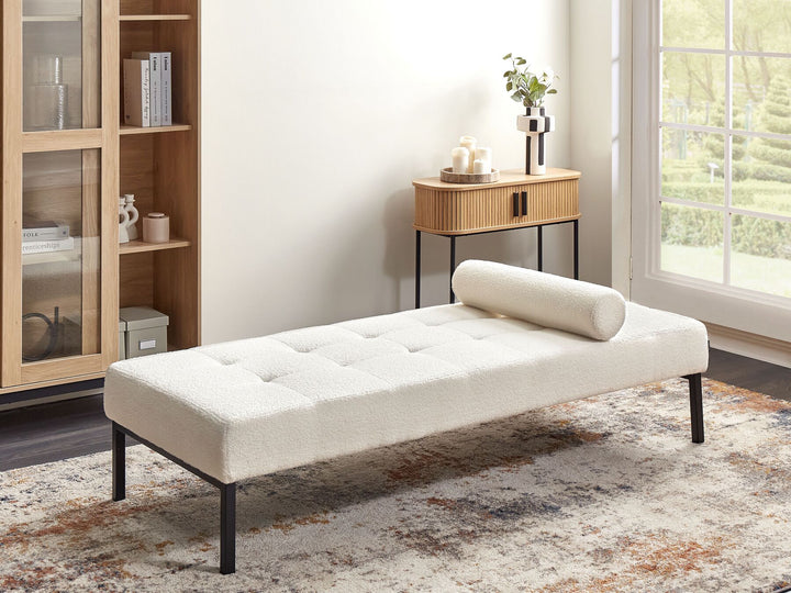 Chinon Boucle Chaise Longue White