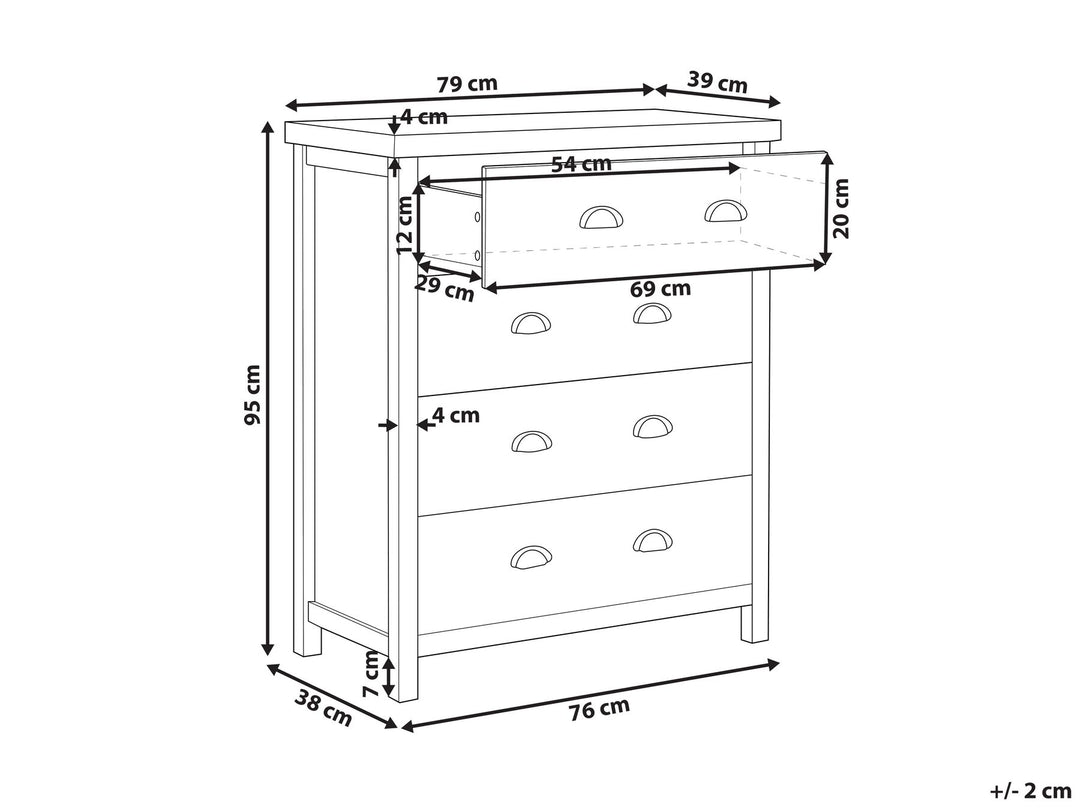 Theodora 4 Drawer Chest Grey