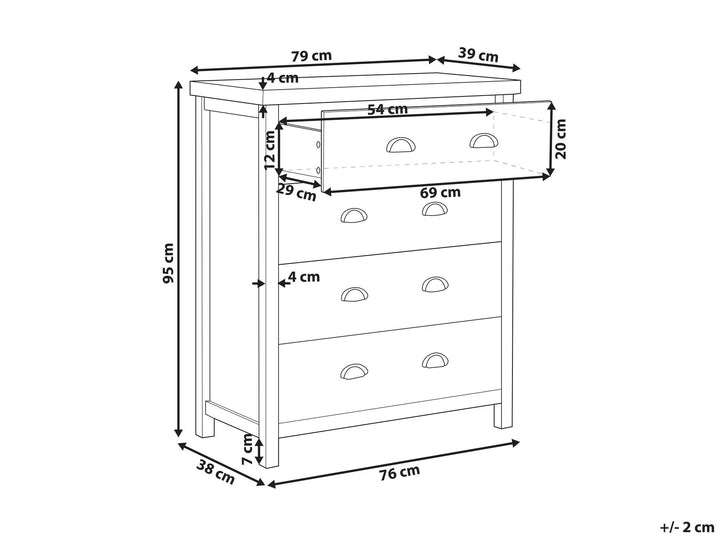 Theodora 4 Drawer Chest Grey