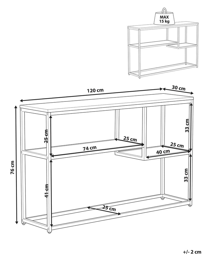 Console Table Brown Functional Storage Space Brento