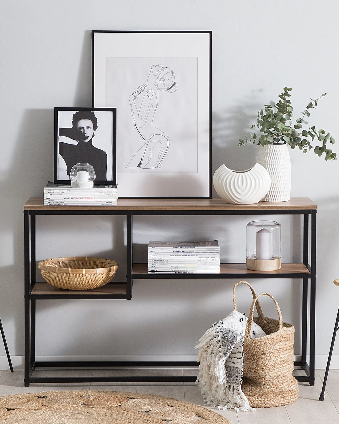 Console Table Brown Modern Design Brento