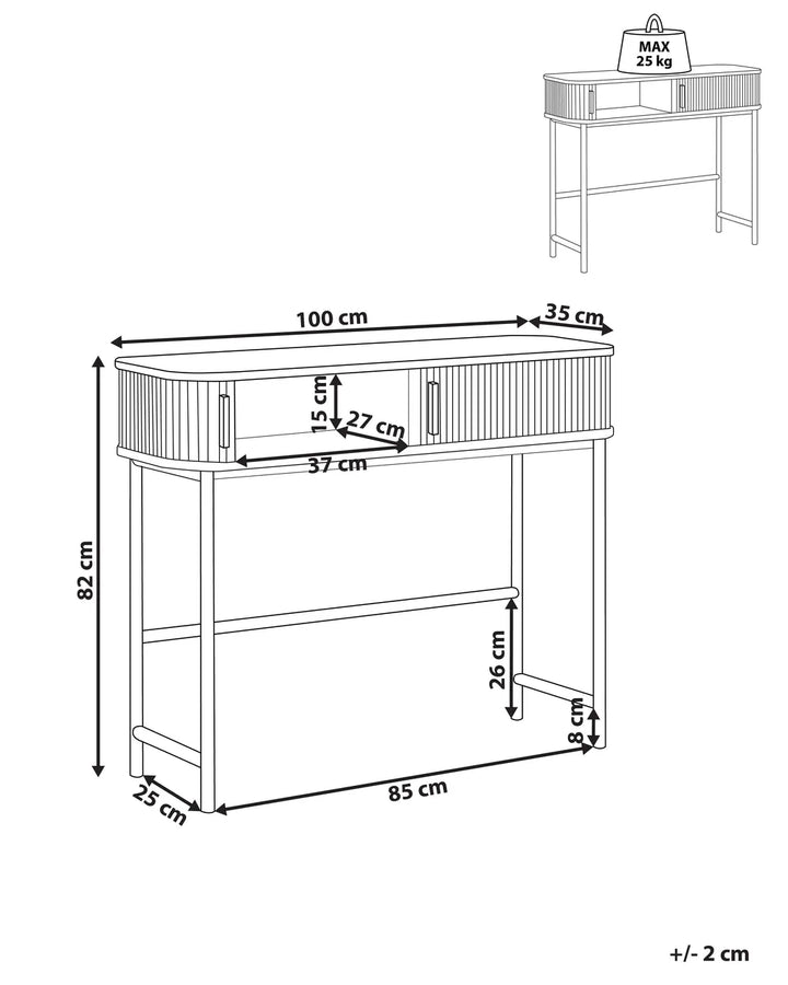 Console Table Dark Brown Durable Construction Bervin