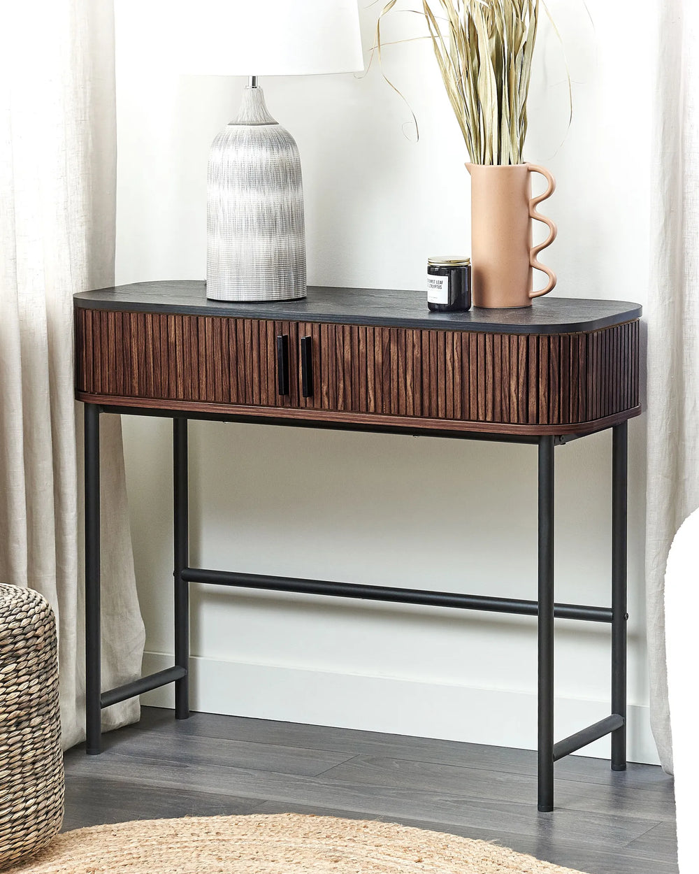 Console Table Dark Brown Durable Construction Bervin