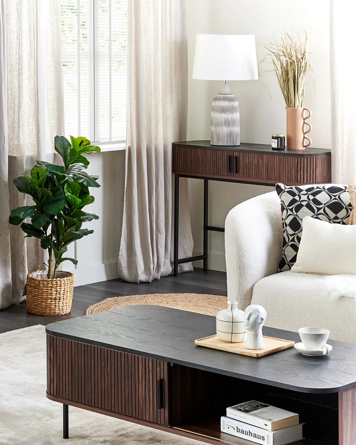 Console Table Dark Brown Durable Construction Bervin