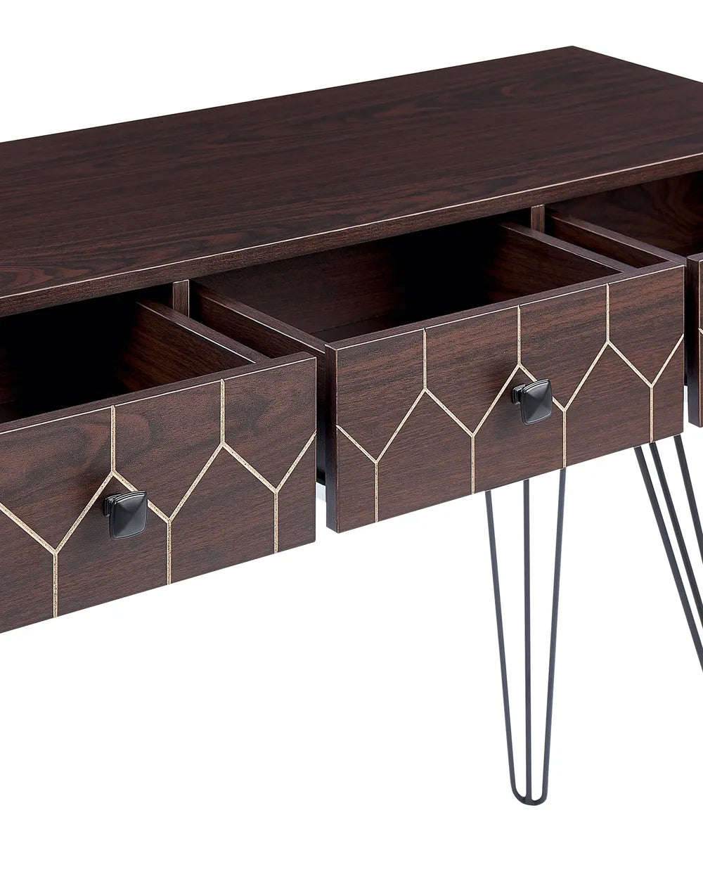 Console Table Dark Brown Additional Storage Space Orvian