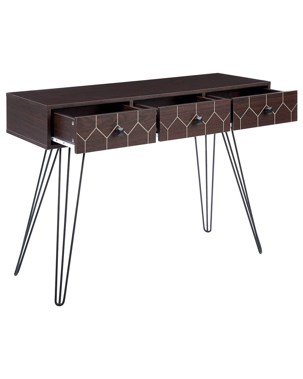 Console Table Dark Brown Additional Storage Space Orvian