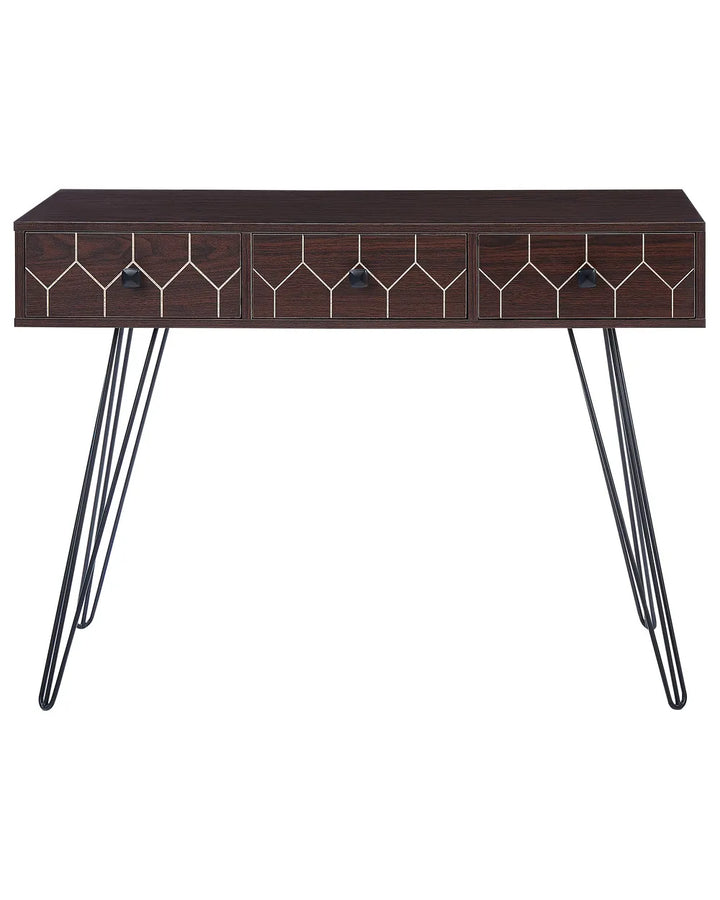 Console Table Dark Brown Additional Storage Space Orvian