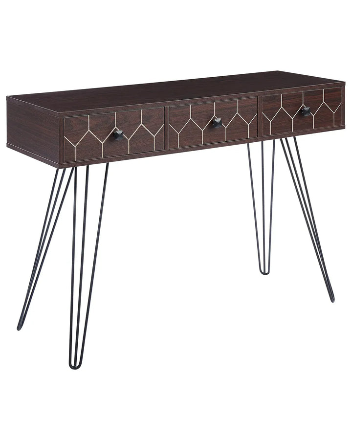 Console Table Dark Brown Timeless Design Orvian