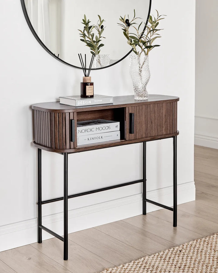 Console Table Dark Brown Retro Style Quivara