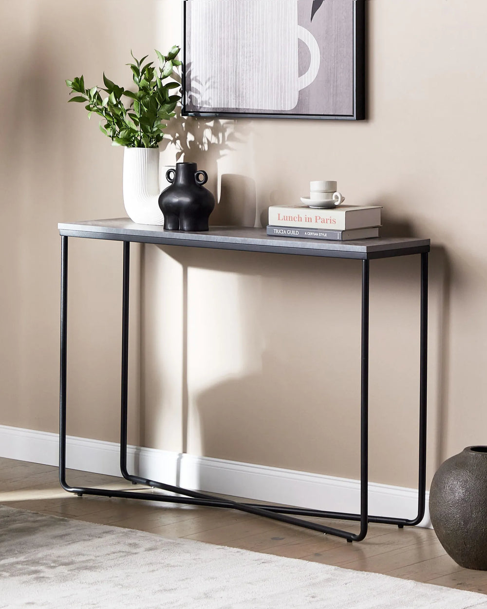 Console Table Grey Concrete Effect High Quality Castero