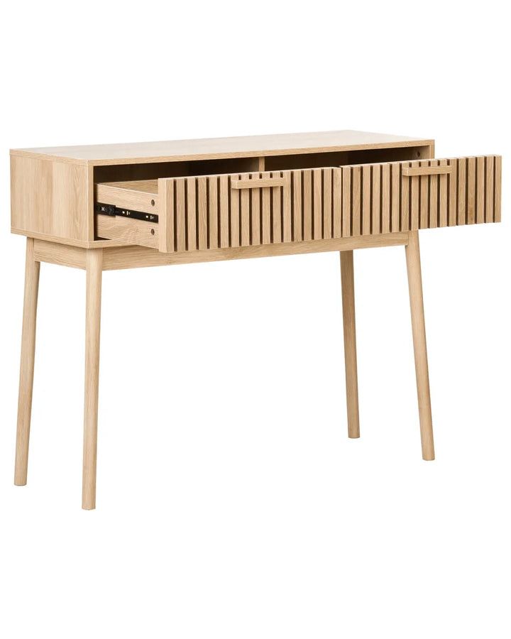 Console Table Light Brown Solid Workmanship Klaron