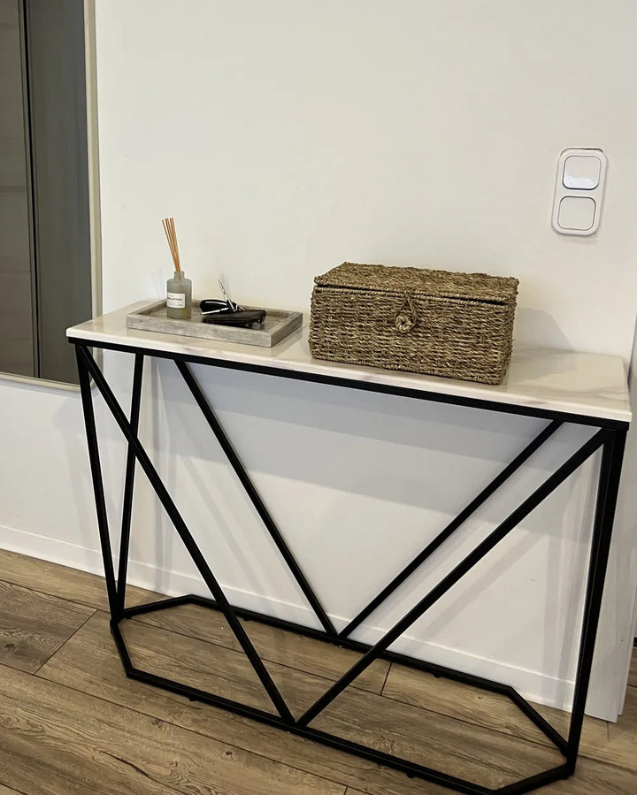 Console Table Marble/ Black Elegant Design Ivanta