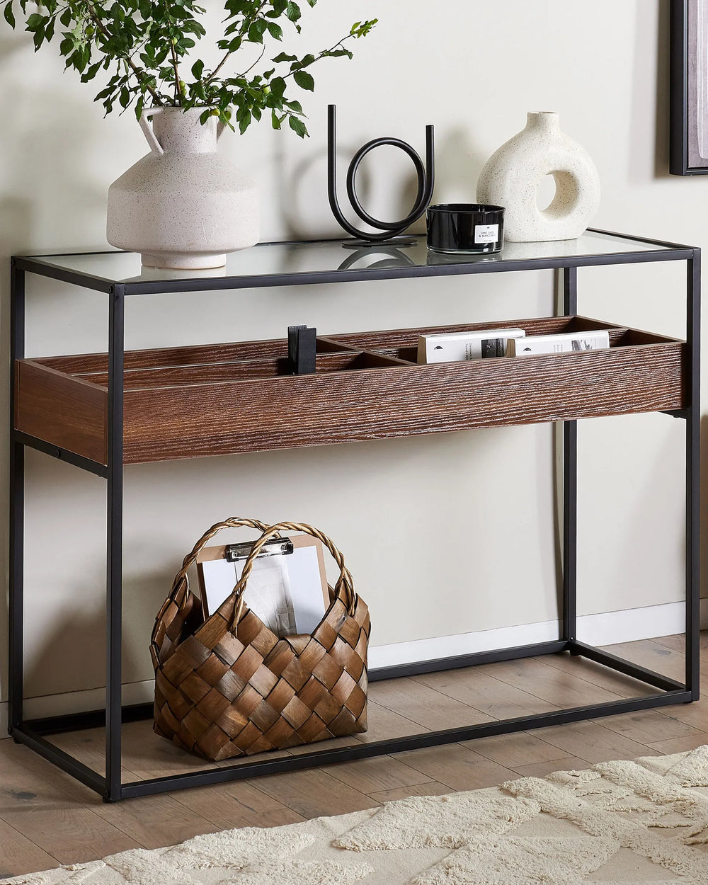 Console Table Tempered Glass Black Surface Protection Presta