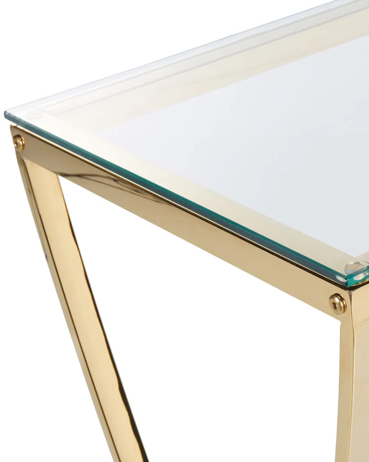 Console Table Tempered Glass Gold Robust Frame Genvia