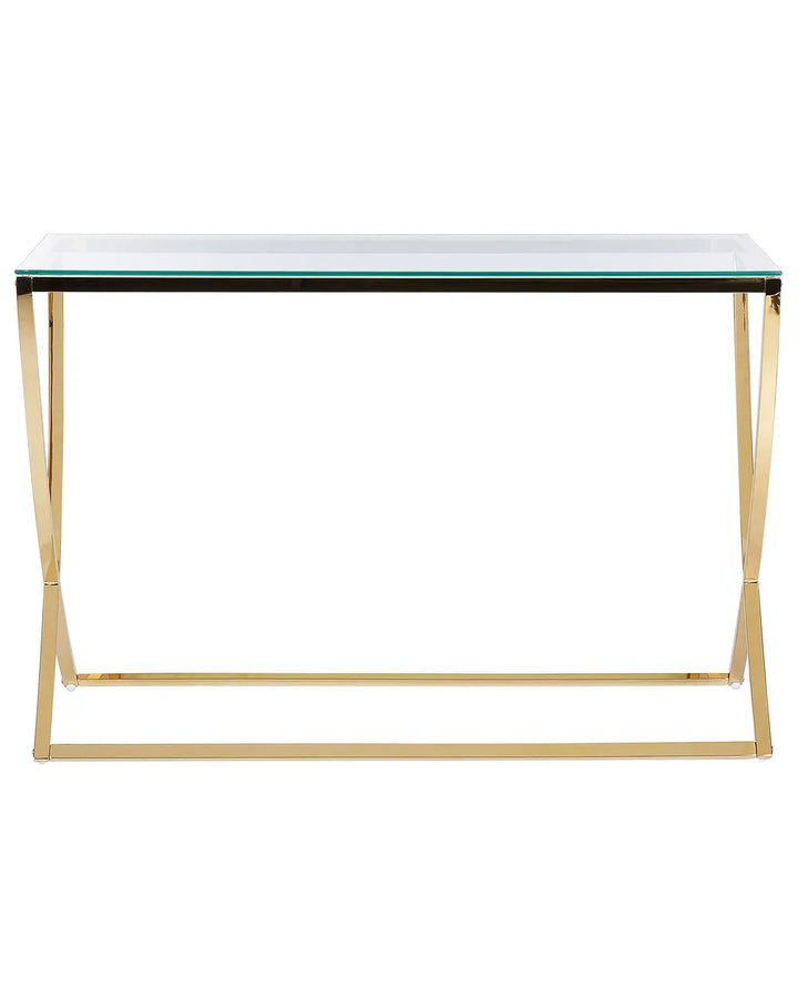 Console Table Tempered Glass Gold Robust Frame Genvia