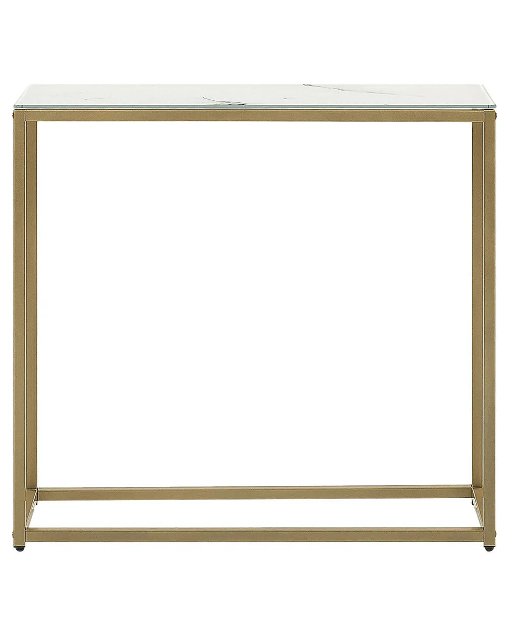 Console Table Tempered Glass Marble Gold Chic Look Elvoro
