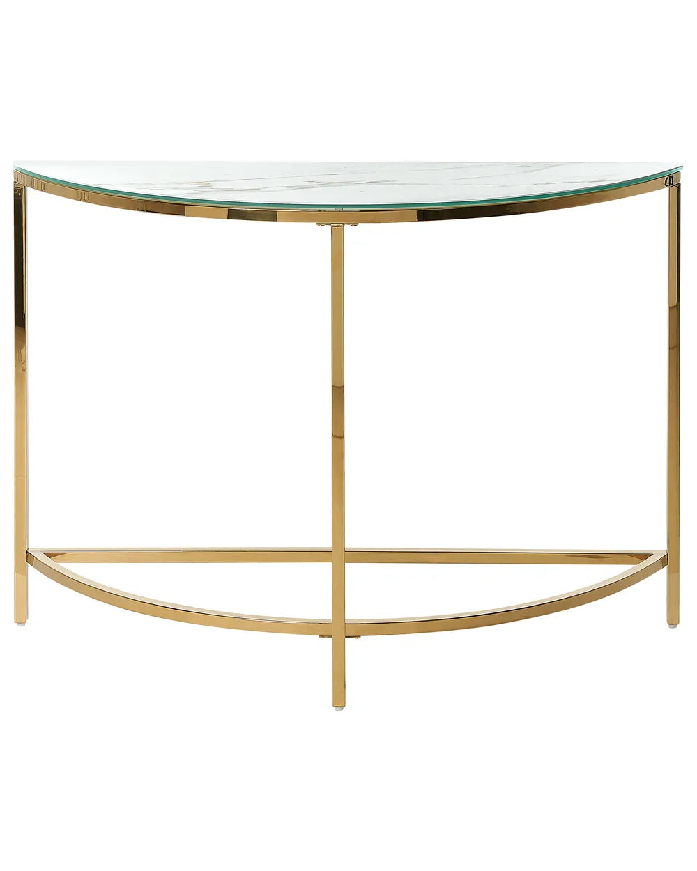 Console Table Tempered Glass White Marble Design Tavora