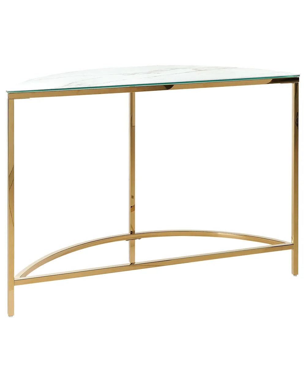 Console Table Tempered Glass White Marble Design Tavora