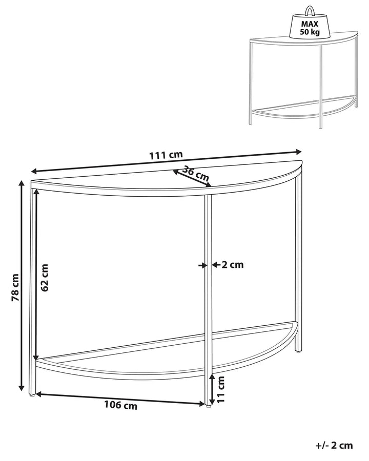Console Table Tempered Glass White Marble Design Tavora