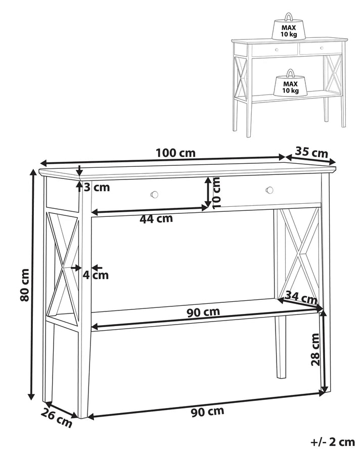 Console Table White High-Quality Materials Pavora