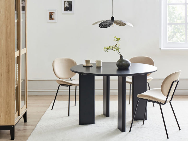 Cosmo Round Dining Table ⌀ 120 cm Black