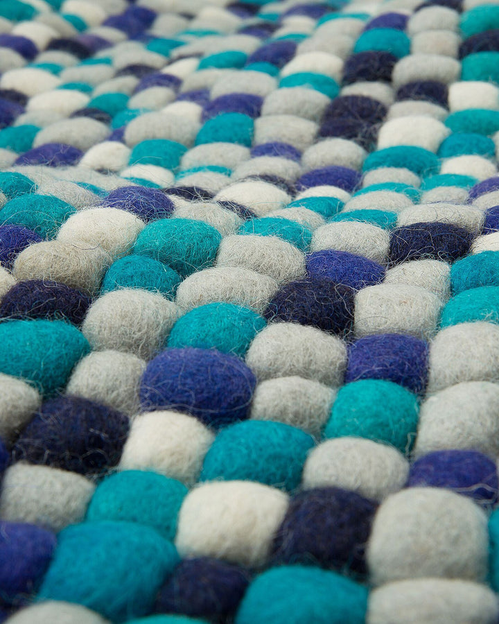 Amdo Felt Ball Rug 160 x 230 cm Multicolour Blue