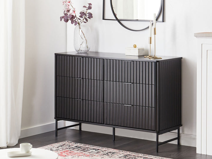 6 Drawer Chest Black Catris