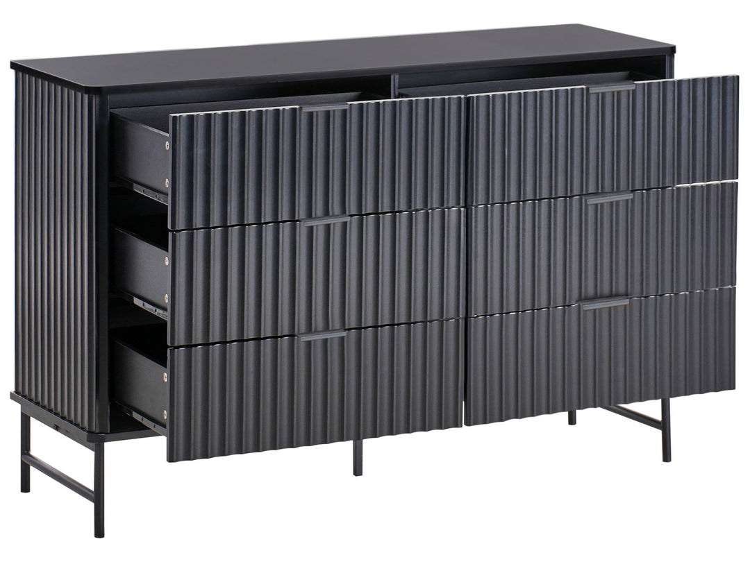 6 Drawer Chest Black Cartwright