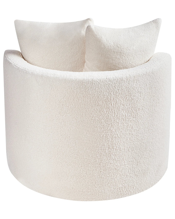 Swivel Armchair Boucle White Gabar