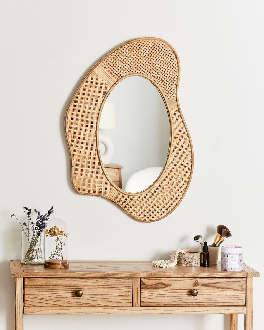 Dornes Wall Mirror Rattan Natural