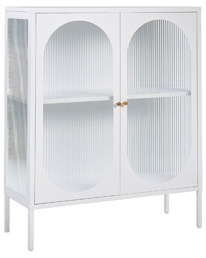 Sarre Steel Display Cabinet White