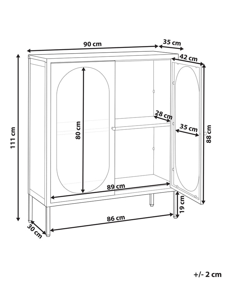 Damyah Steel Display Cabinet White