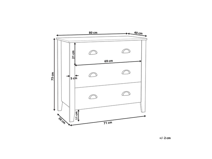 Donovan 3 Drawer Chest White