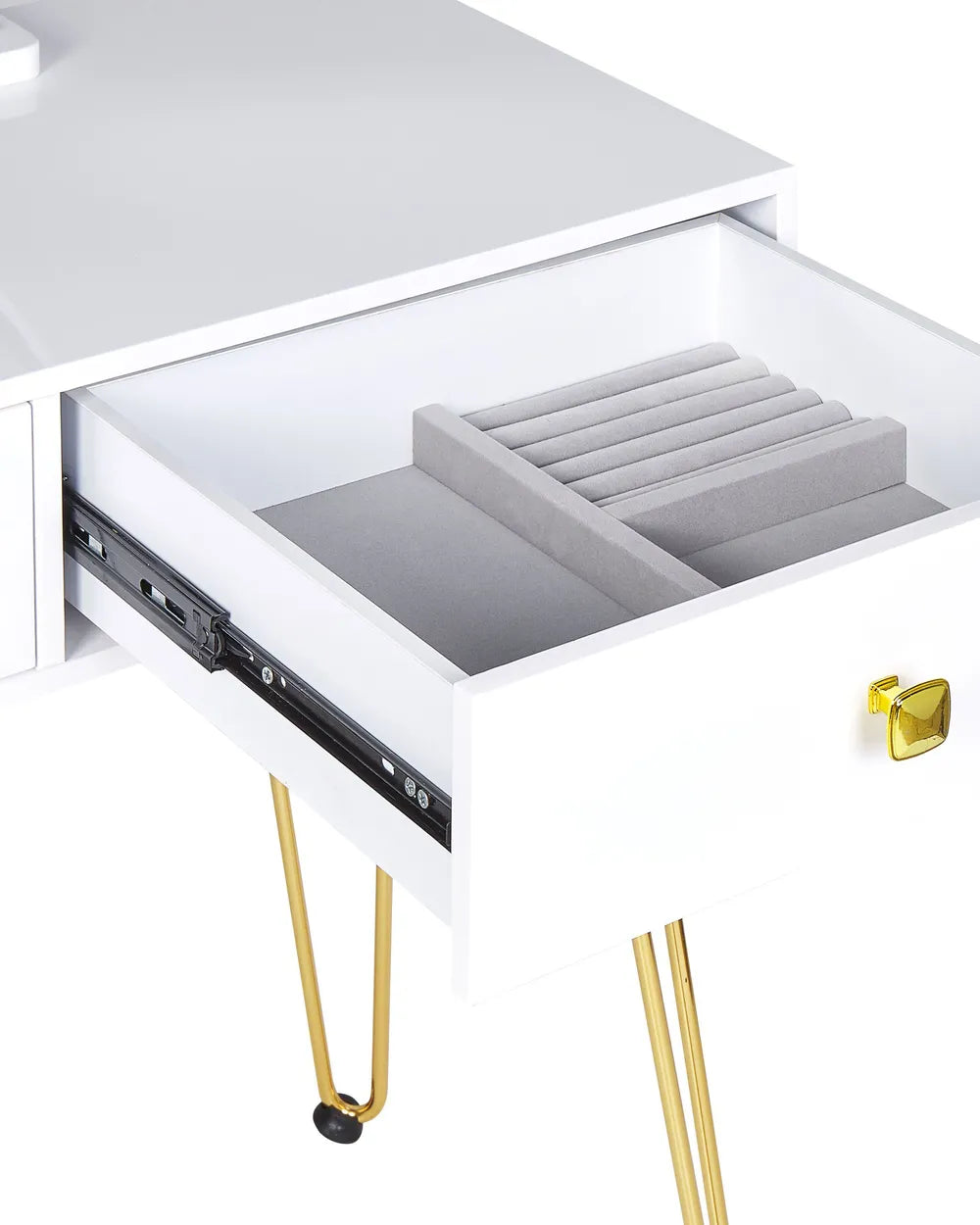 Dressing Table with Mirror and Stool White Elowen