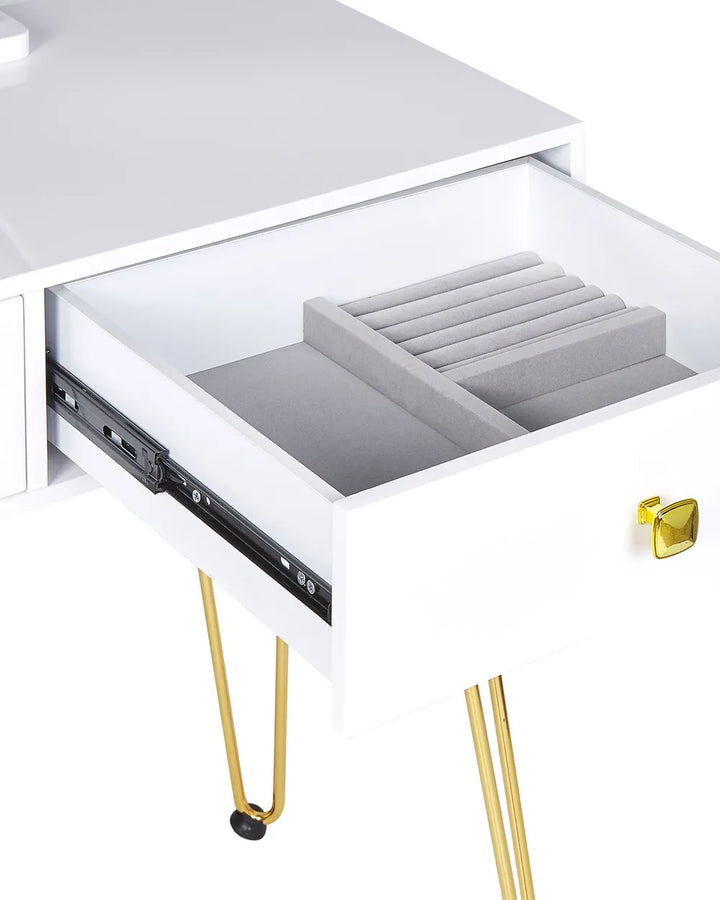 Dressing Table with Mirror and Stool White Elowen