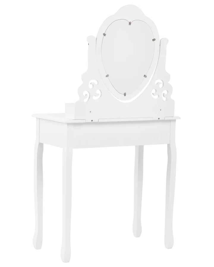 Dressing Table with Mirror and Stool White Remi
