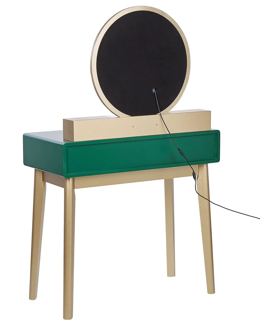 Dressing Table with Mirror and Stool Emerald Green Lunara