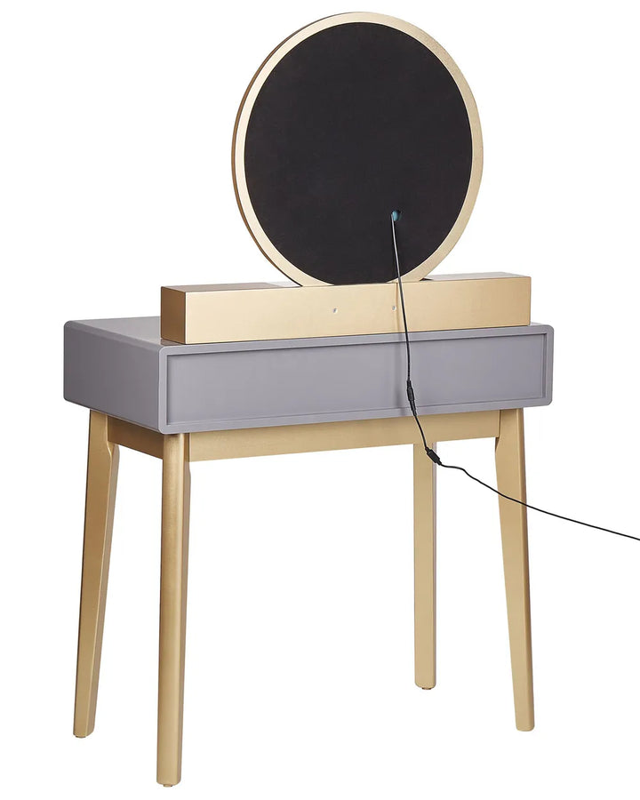 Dressing Table with Mirror and Stool Grey Bellora