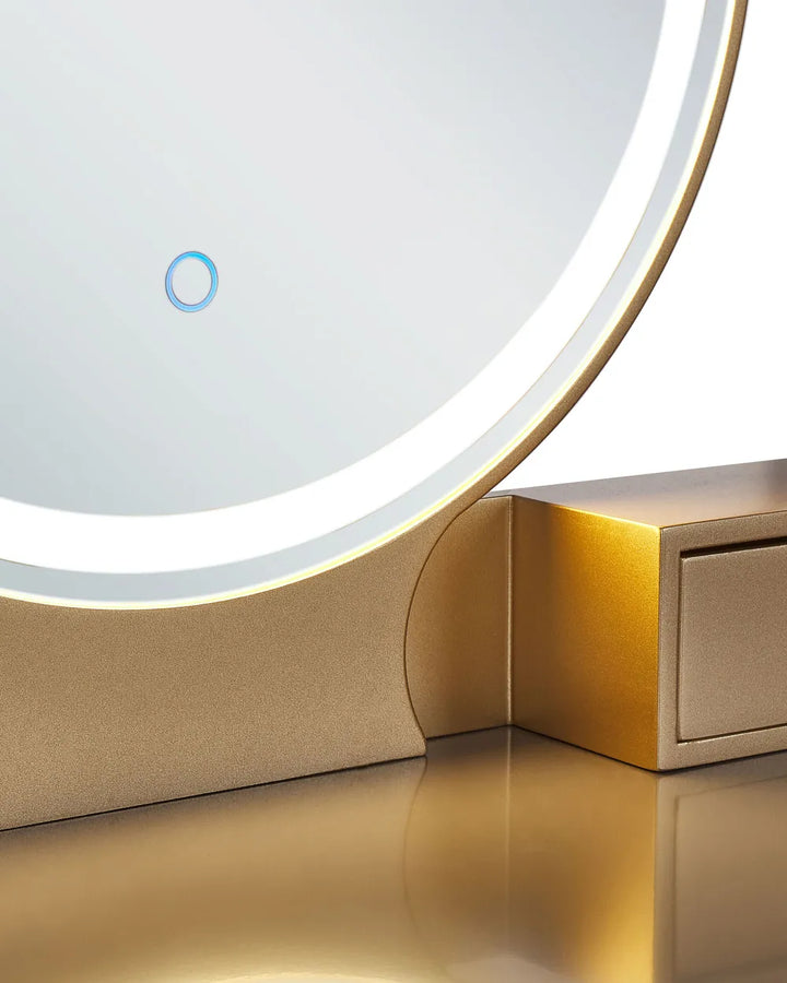 Dressing Table with Mirror and Stool Grey Bellora